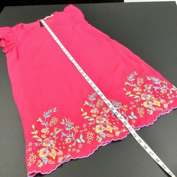 Andree by Unit Womens Pink Floral Embroidered Flutter Sleeve Shift Dress Small - Picture 7 of 11